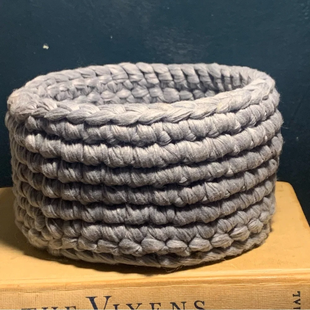 Handmade Crochet Basket Table Top Storage Catchall Gift Plant Organizing